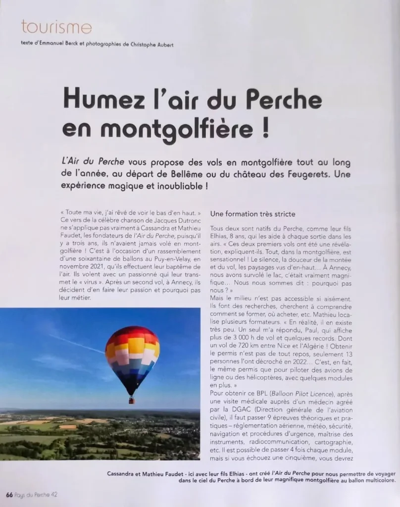 Article Pays Du Perche Air Du Perche Premiere Page